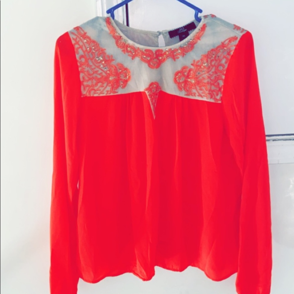 Coral blouse